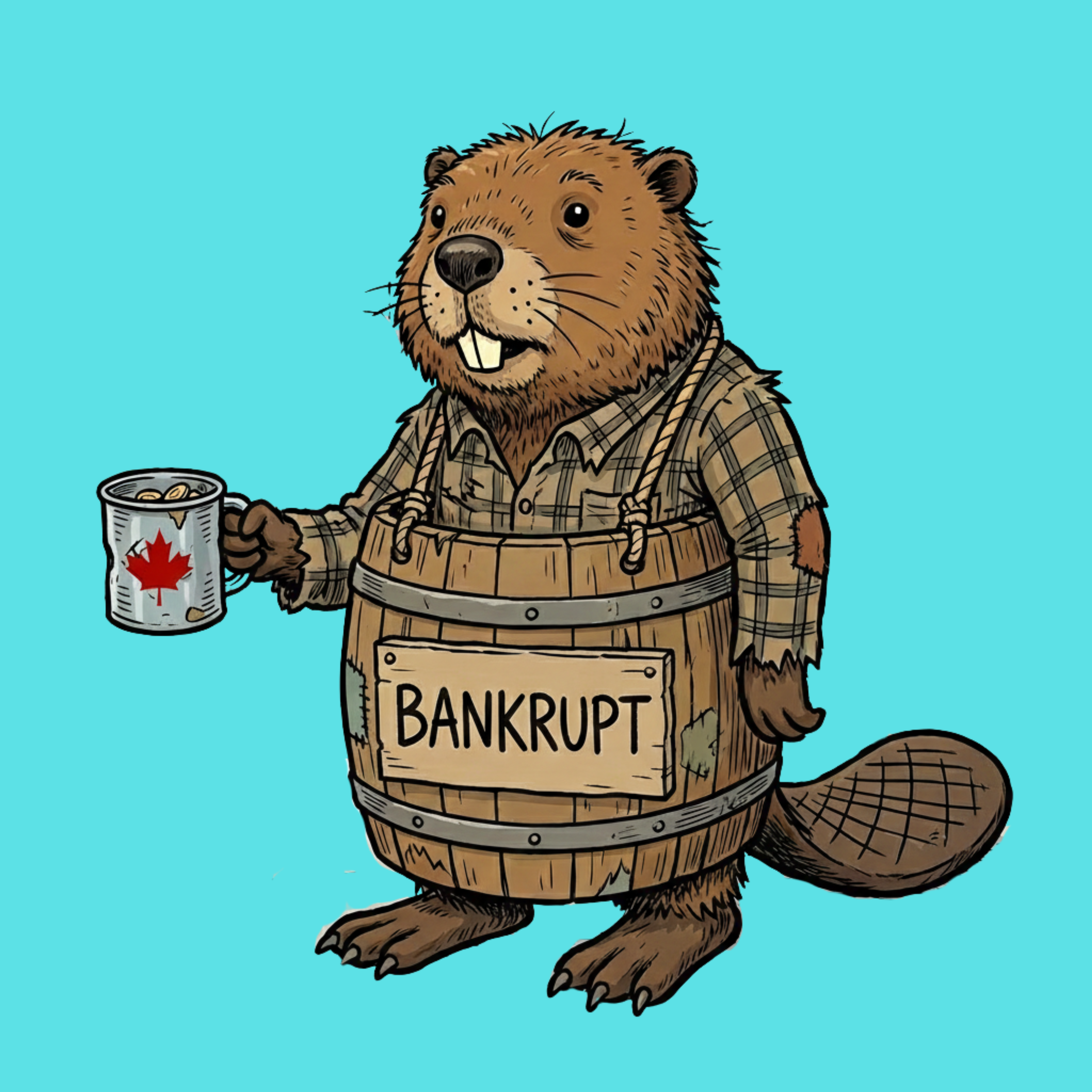 Bankruptcy Barrel Beaver Sticker